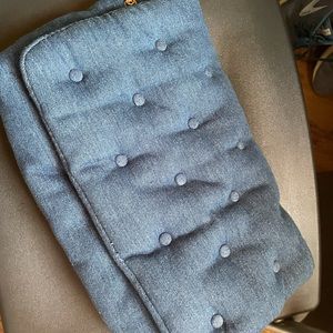 Zara Quilted Blue Denim Handbag